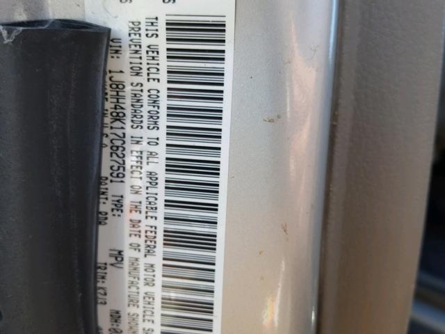 1J8HH48K17C627591 - 2007 JEEP COMMANDER SILVER photo 10