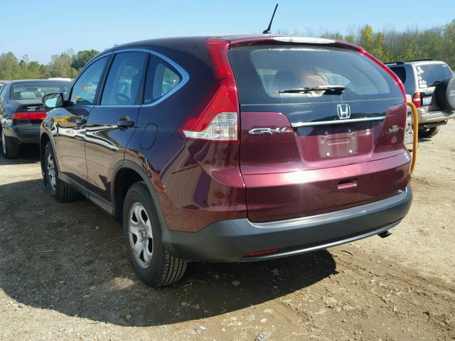 5J6RM3H31CL033288 - 2012 HONDA CR-V MAROON photo 3