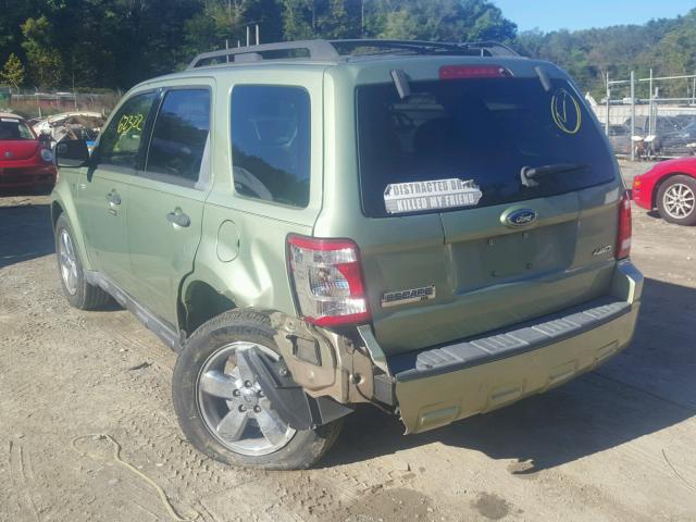 1FMCU931X8KB27845 - 2008 FORD ESCAPE XLT GREEN photo 3