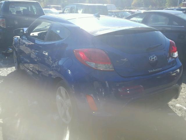 KMHTC6AD9CU044838 - 2012 HYUNDAI VELOSTER B BLUE photo 3