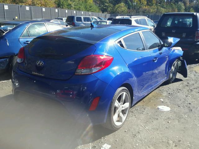 KMHTC6AD9CU044838 - 2012 HYUNDAI VELOSTER B BLUE photo 4