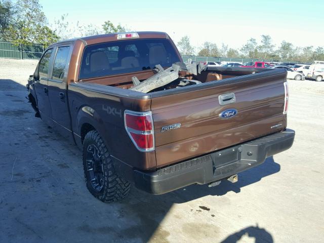 1FTFW1EF3CKD82996 - 2012 FORD F150 SUPER BROWN photo 3