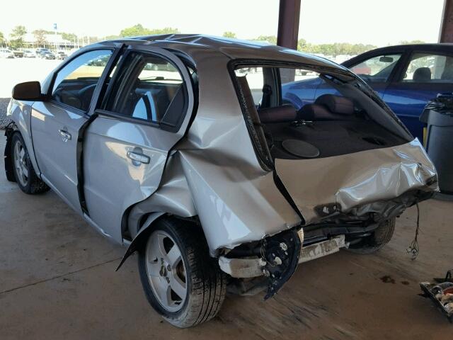 KL1TD56697B044482 - 2007 CHEVROLET AVEO BASE SILVER photo 3