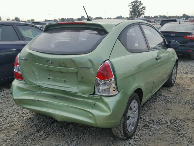 KMHCM36C29U106875 - 2009 HYUNDAI ACCENT GS GREEN photo 4