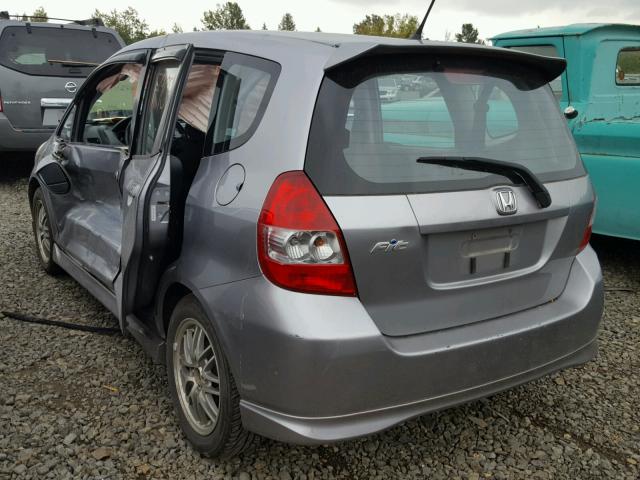 JHMGD37617S062776 - 2007 HONDA FIT SILVER photo 3