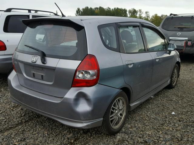 JHMGD37617S062776 - 2007 HONDA FIT SILVER photo 4