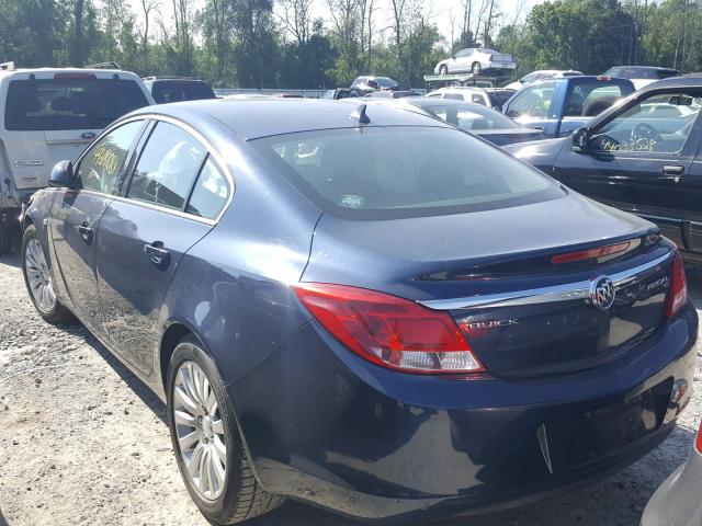 W04GN5EC9B1006595 - 2011 BUICK REGAL CXL BLUE photo 3