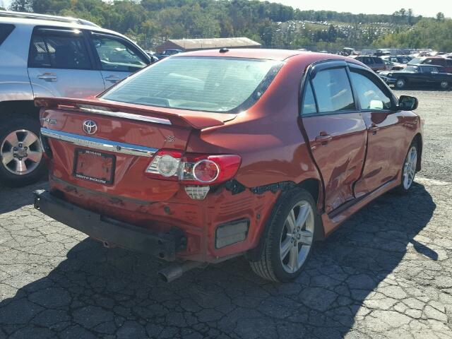 2T1BU4EE6DC069909 - 2013 TOYOTA COROLLA BA ORANGE photo 4