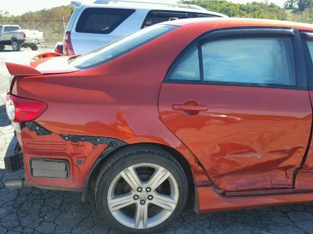 2T1BU4EE6DC069909 - 2013 TOYOTA COROLLA BA ORANGE photo 9