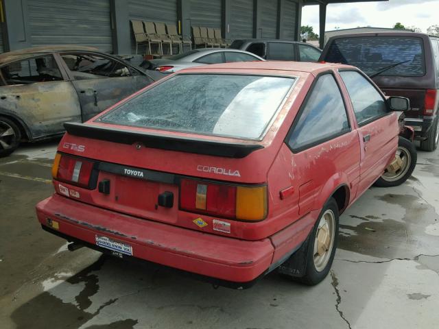 JT2AE8802F0124470 - 1985 TOYOTA COROLLA SP RED photo 4