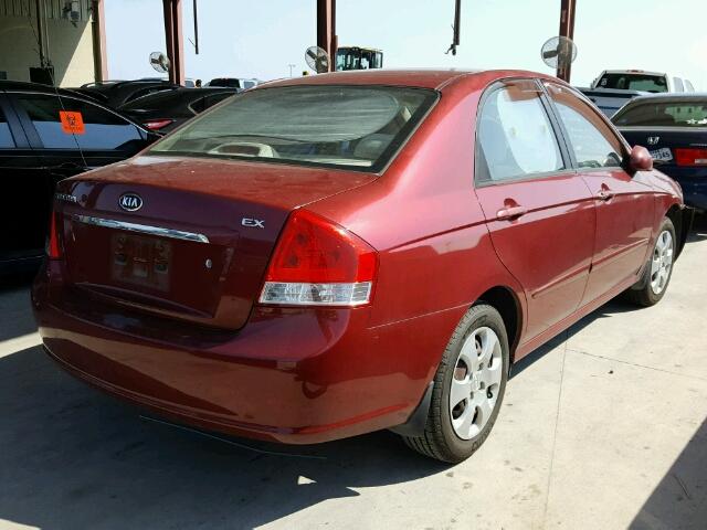 KNAFE121275429433 - 2007 KIA SPECTRA EX RED photo 4