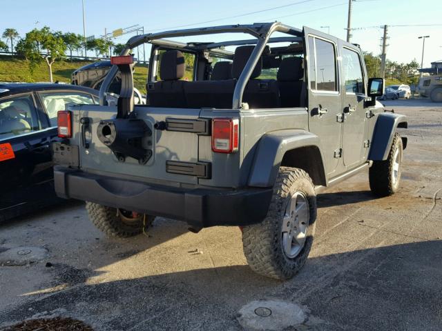 1C4HJWFG8EL157613 - 2014 JEEP WRANGLER U GRAY photo 4