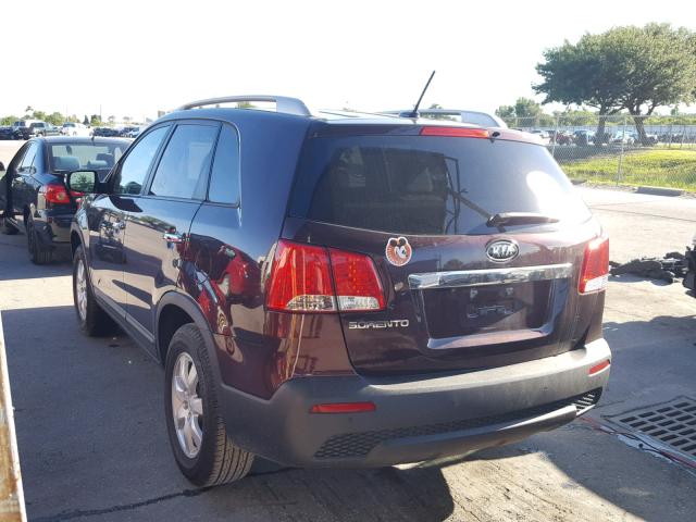 5XYKT4A18BG123993 - 2011 KIA SORENTO BA MAROON photo 3