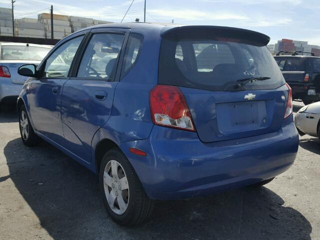KL1TD66637B725596 - 2007 CHEVROLET AVEO BASE Niebieski zdjęcie 3