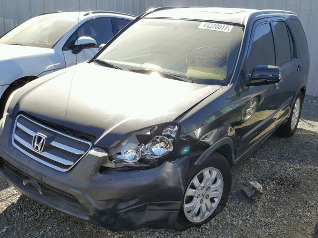 JHLRD78895C063573 - 2005 HONDA CR-V EX BLACK photo 2