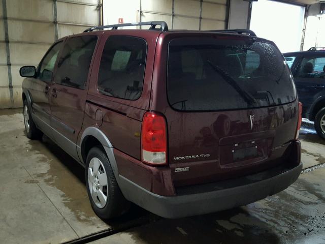 1GMDV23W48D127204 - 2008 PONTIAC MONTANA SV MAROON photo 3