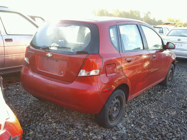 KL1TD66606B618004 - 2006 CHEVROLET AVEO RED photo 4