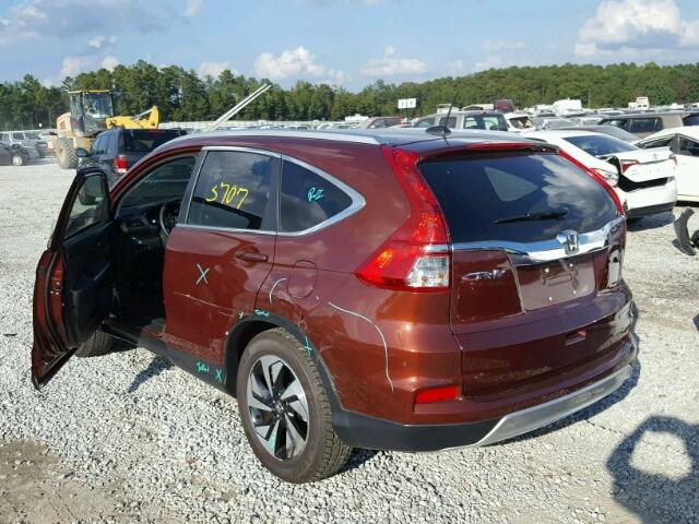 5J6RM3H98GL020709 - 2016 HONDA CR-V TOURI BURGUNDY photo 3