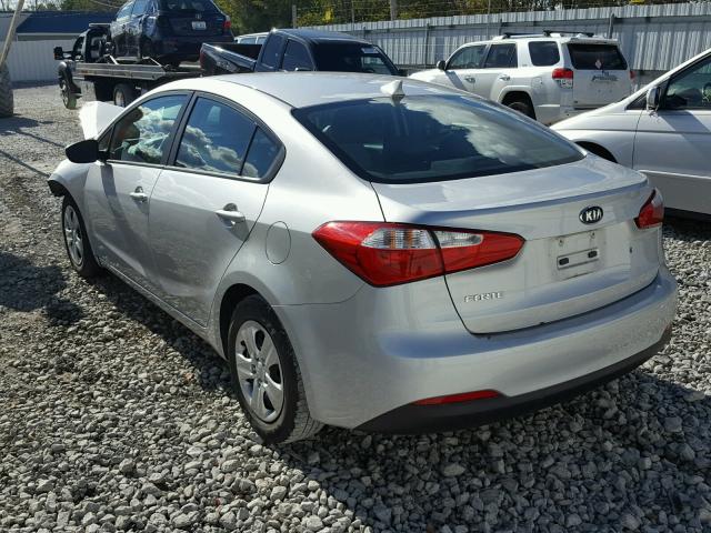 KNAFK4A61F5344315 - 2015 KIA FORTE LX SILVER photo 3