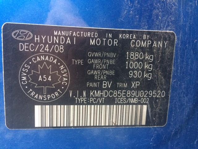 KMHDC85E89U029520 - 2009 HYUNDAI ELANTRA TO BLUE photo 9