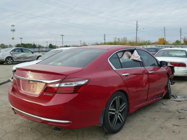 1HGCR2F51HA064282 - 2017 HONDA ACCORD RED photo 4