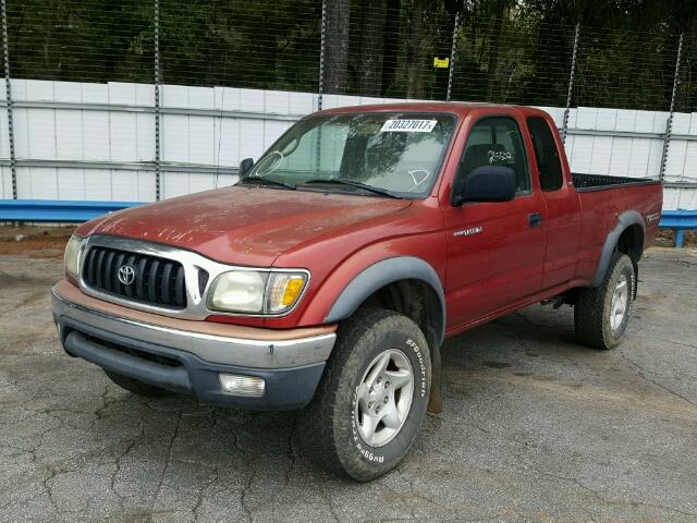 5TESN92N94Z408848 - 2004 TOYOTA TACOMA RED photo 2