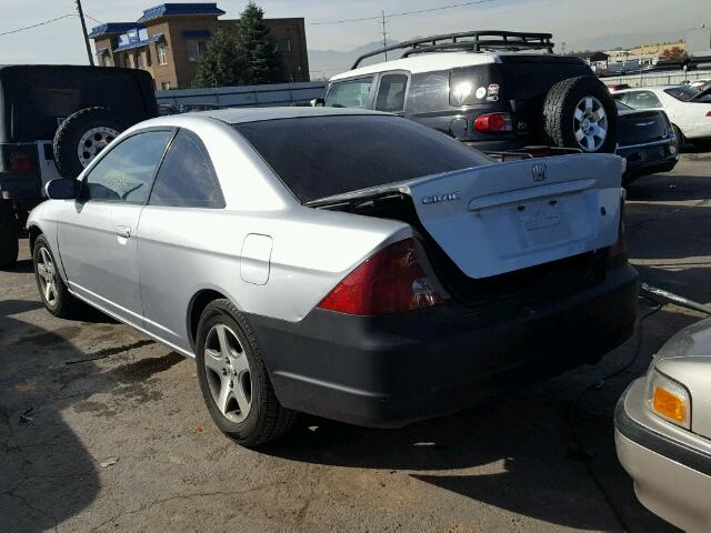 1HGEM21082L041855 - 2002 HONDA CIVIC EX SILVER photo 3