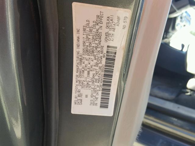 5TDBT48AX3S199323 - 2003 TOYOTA SEQUOIA LI GRAY photo 10