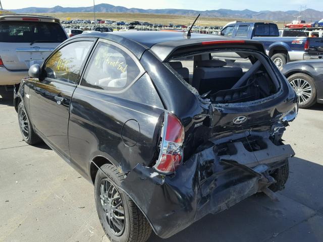 KMHCM36C47U023400 - 2007 HYUNDAI ACCENT GS BLACK photo 3