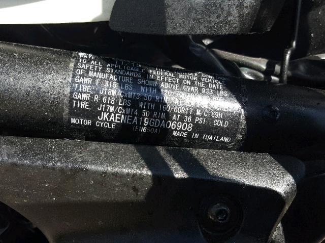 JKAENEA19GDA06908 - 2016 KAWASAKI EN650 A TAN photo 10