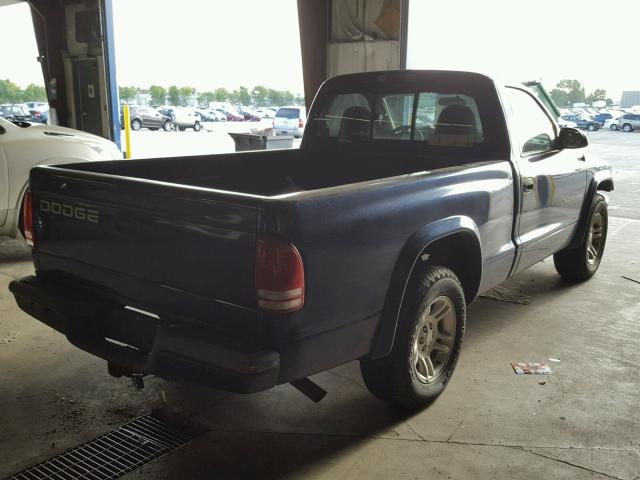 1B7FL36X42S620011 - 2002 DODGE DAKOTA SPO BLUE photo 4