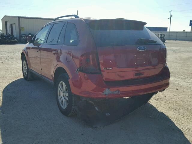 2FMDK38CX8BB21099 - 2008 FORD EDGE SEL RED photo 3