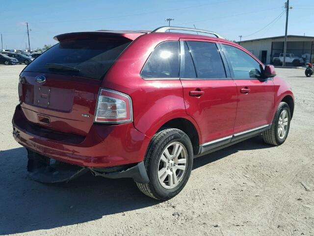 2FMDK38CX8BB21099 - 2008 FORD EDGE SEL RED photo 4