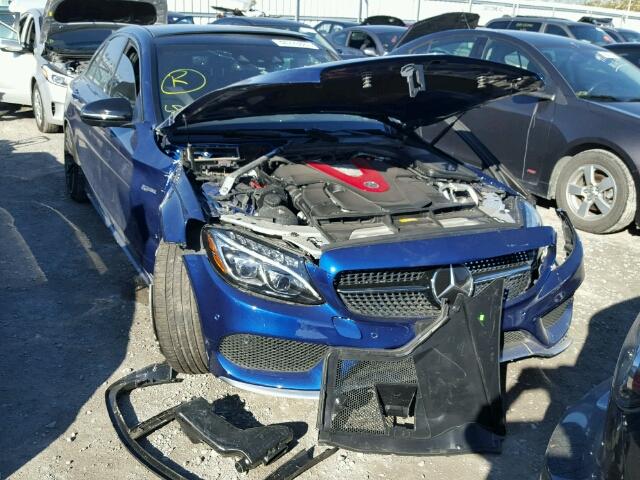 55SWF6EB6HU191361 - 2017 MERCEDES-BENZ C 43 4MATI BLUE photo 1