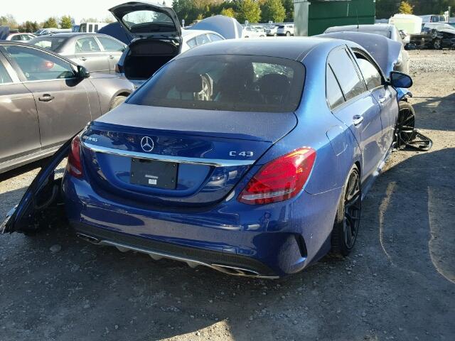 55SWF6EB6HU191361 - 2017 MERCEDES-BENZ C 43 4MATI BLUE photo 4