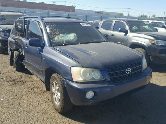 JTEGF21A310020546 - 2001 TOYOTA HIGHLANDER BLUE photo 1