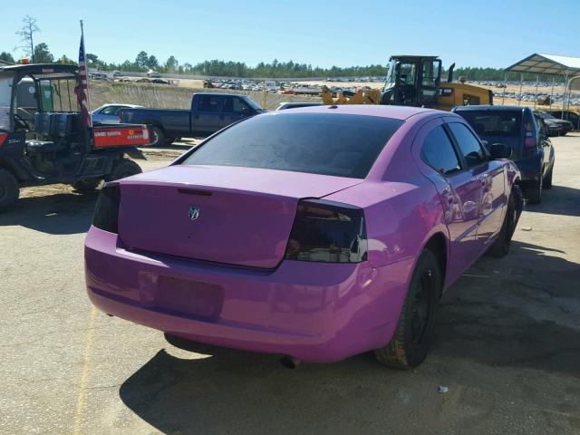 2B3KA43G97H864641 - 2007 DODGE CHARGER PURPLE photo 4