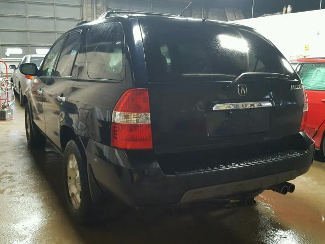 2HNYD18201H509550 - 2001 ACURA MDX BLACK photo 3