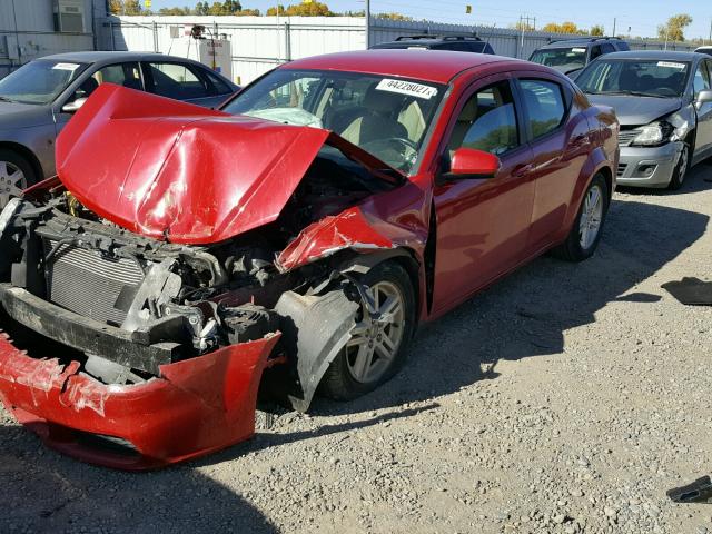 1B3BD1FB5BN509391 - 2011 DODGE AVENGER RED photo 2