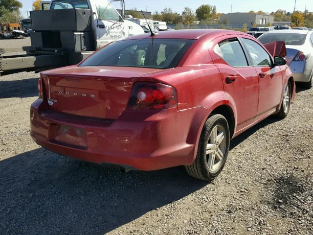 1B3BD1FB5BN509391 - 2011 DODGE AVENGER RED photo 4