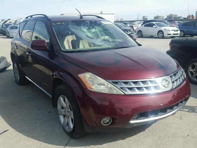 JN8AZ08T86W407941 - 2006 NISSAN MURANO RED photo 1