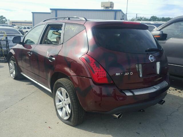 JN8AZ08T86W407941 - 2006 NISSAN MURANO RED photo 3