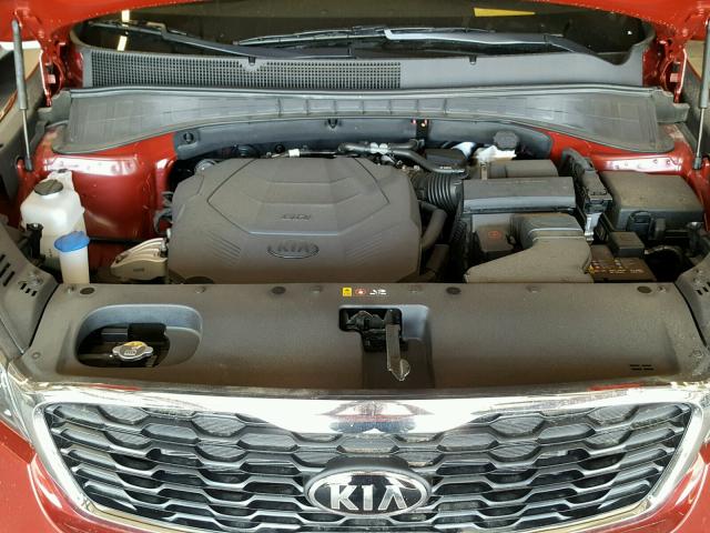 5XYPGDA54KG470492 - 2019 KIA SORENTO LX BURGUNDY photo 7