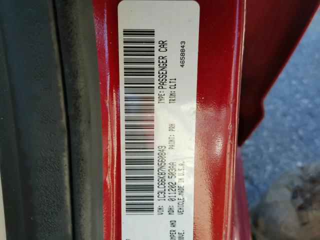 1C3LC66K87N560849 - 2007 CHRYSLER SEBRING LI RED photo 10