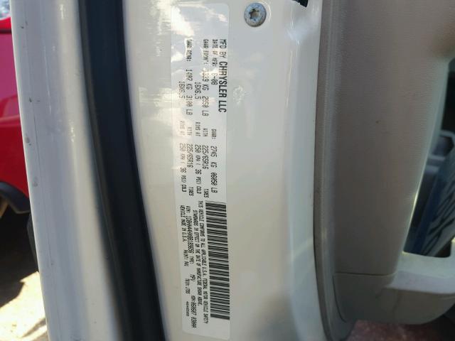 1D8HN44HX8B189656 - 2008 DODGE GRAND CARA WHITE photo 10