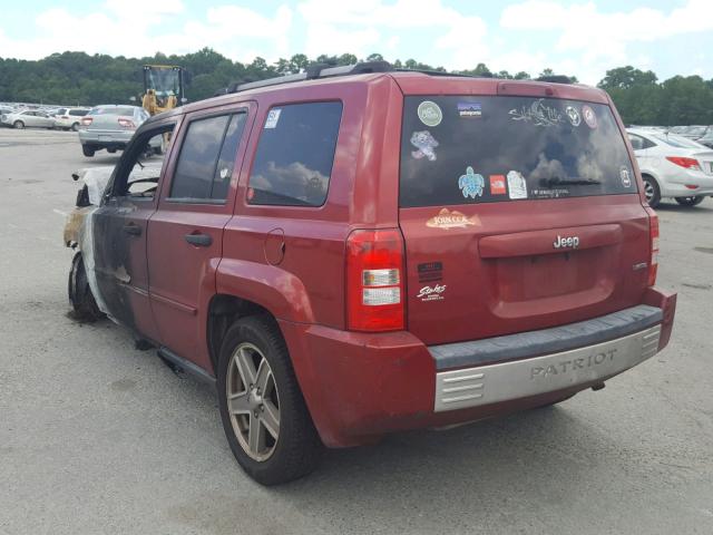 1J8FT48W37D399824 - 2007 JEEP PATRIOT LI RED photo 3