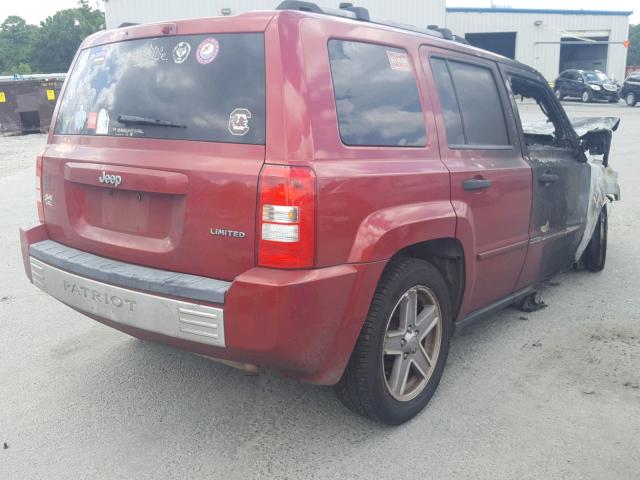 1J8FT48W37D399824 - 2007 JEEP PATRIOT LI RED photo 4