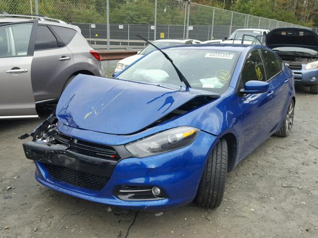 1C3CDFBAXDD320973 - 2013 DODGE DART SXT BLUE photo 2