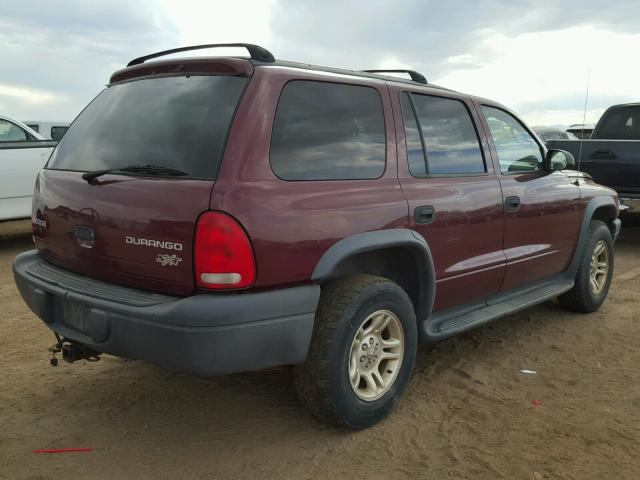 1D4HS38N93F541616 - 2003 DODGE DURANGO SP BURGUNDY photo 4