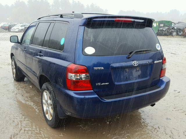 JTEEP21A140015905 - 2004 TOYOTA HIGHLANDER BLUE photo 3